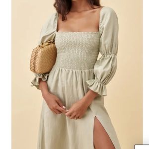 REFORMATION HYLAND DRESS ( dried herbs) size XS